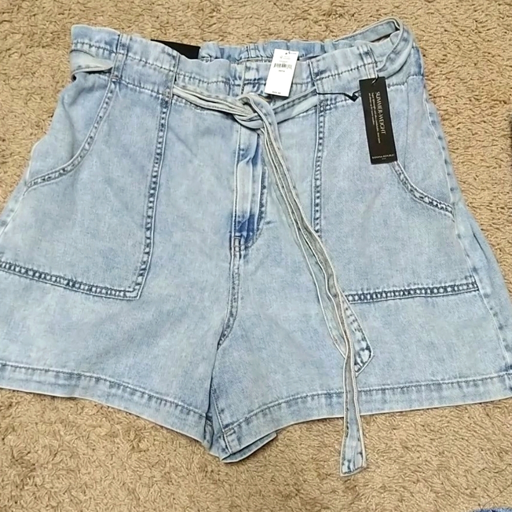 Banana Republic Utility Tie Waist Denim Short